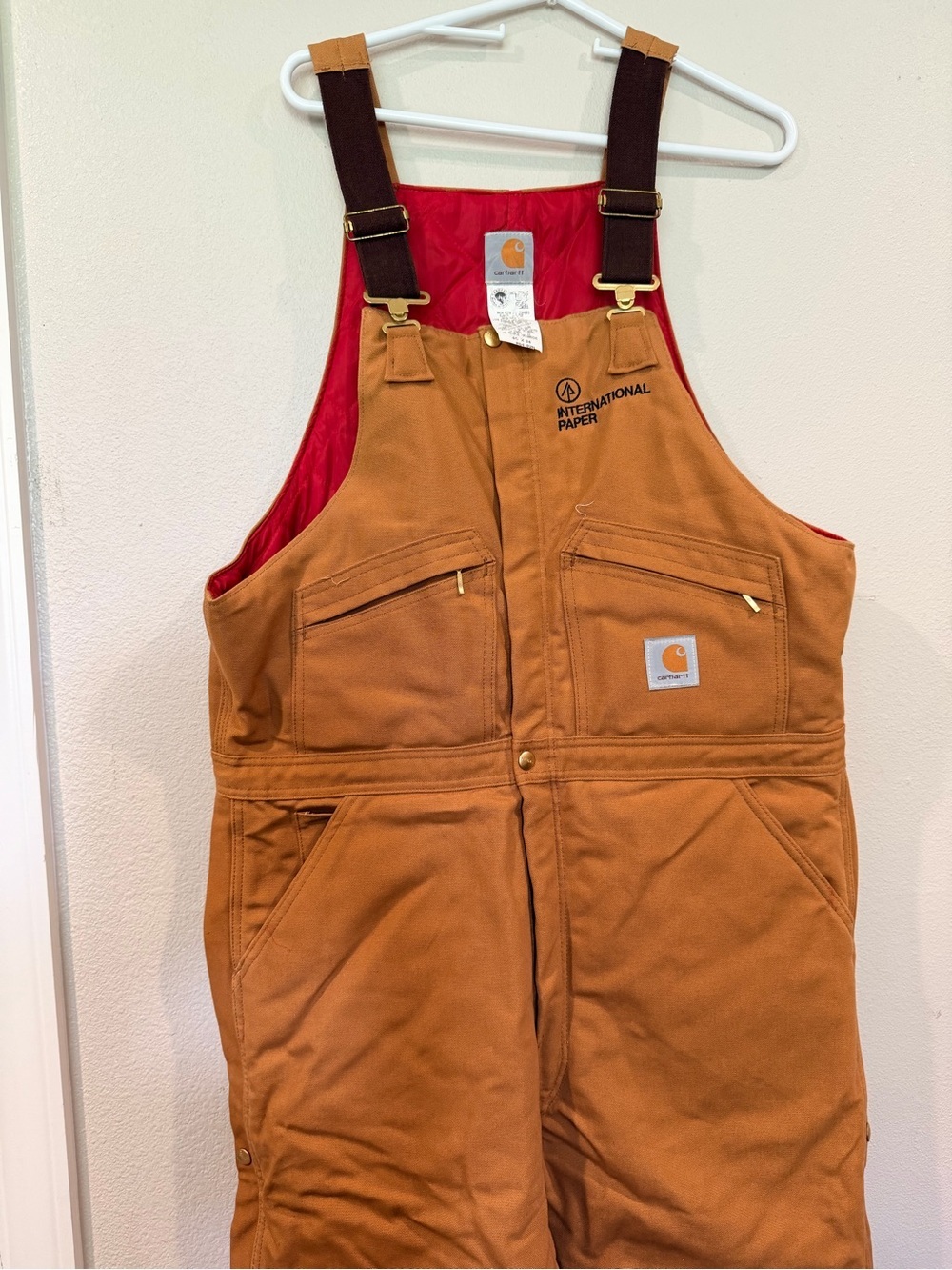 Carhartt men’s overalls brown, with insulated lining and double-layer knee pane - Picture 3 of 9